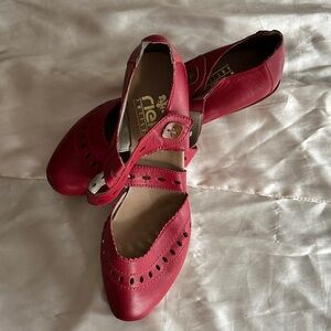 Rieker Red Mary Jane Flats